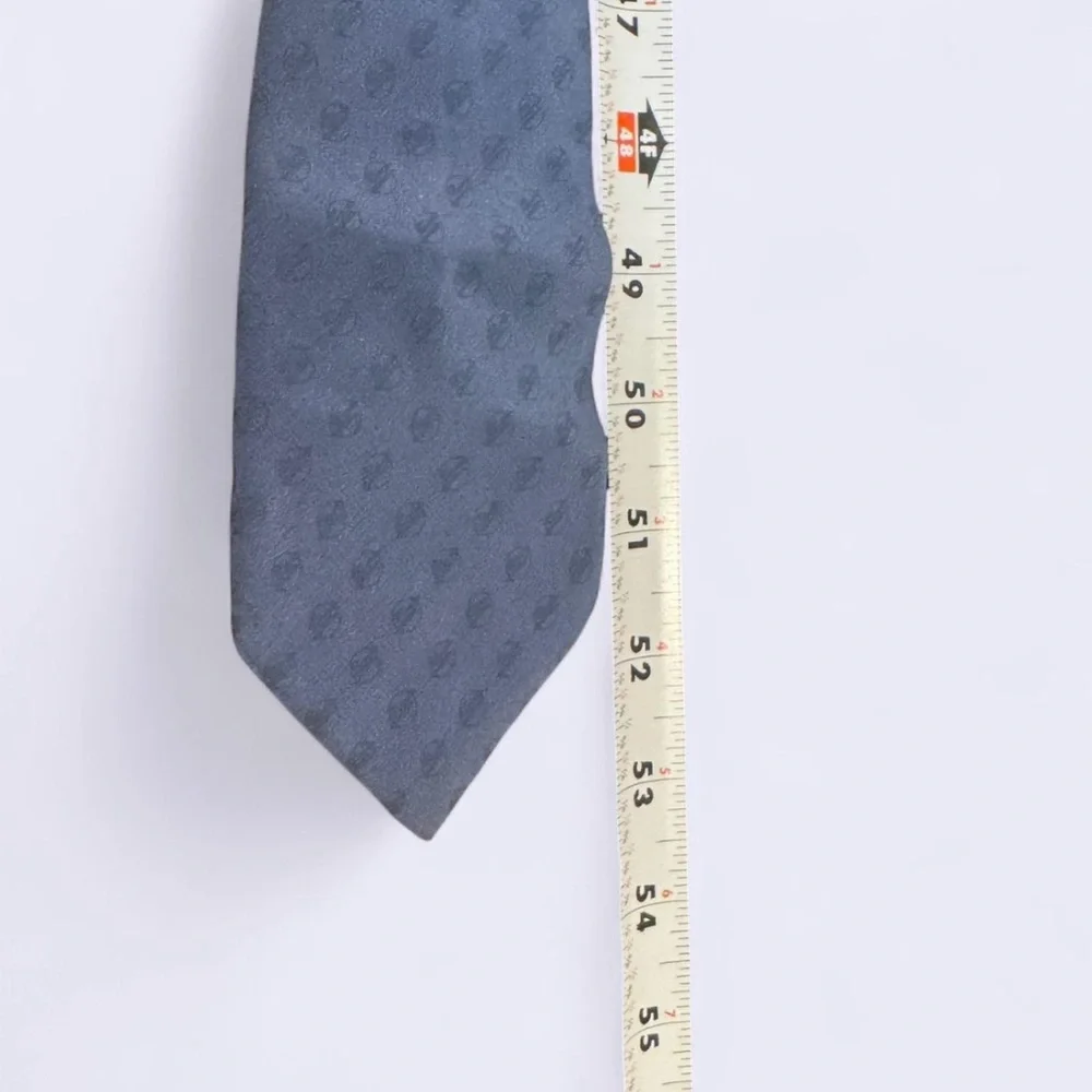 Clappers New York Silk Necktie Men's Blue Tonal Monogram Classic 53